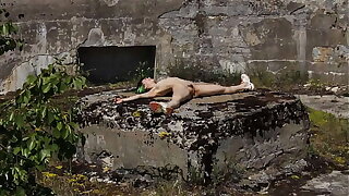 Nude shooting at an abandoned military base, Totleben Island.